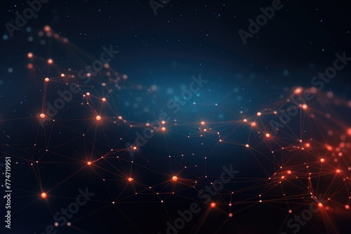Technology grid, connection line, technology background design . Abstract technology background with connecting dots and lines, Ai generated
