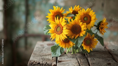 Sunny Side Up A Bouquet of Sunflowers for a Bright and Bold Summer Generative AI