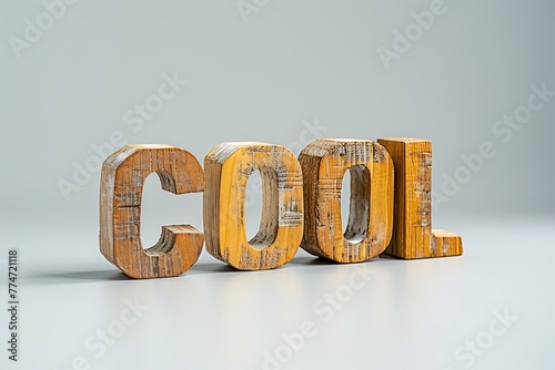 wooden blocks form text COOL