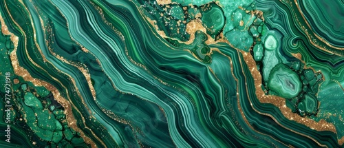 Wavy lines fashion print, painted artificial marbled surface, artistic marbling illustration on a background of abstract background, fake stone texture, malachite green agate jasper marble slab with