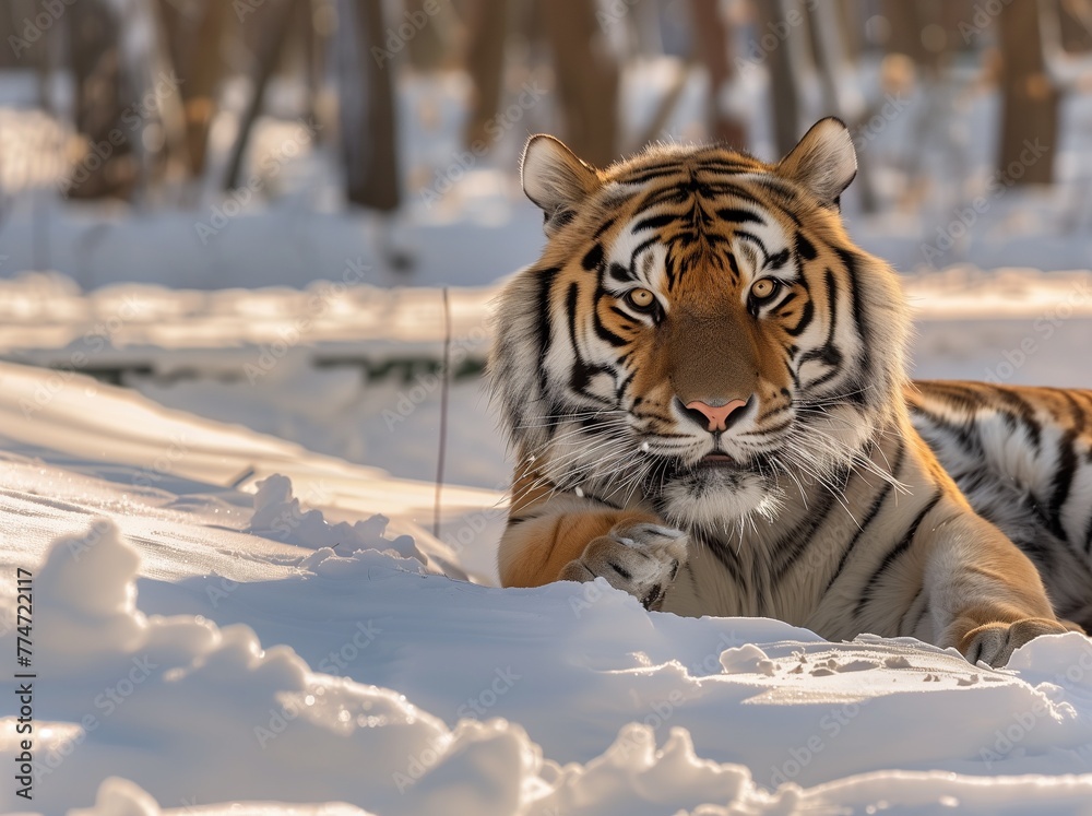 Obraz premium The Beauty of Siberian and Bengal Tigers in the Wild