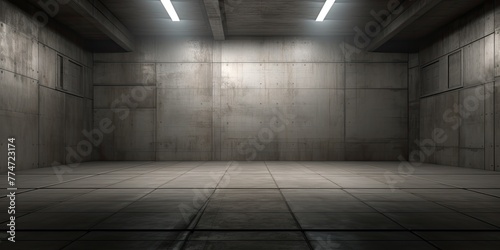 The warehouse sits deserted, its vast expanse devoid of activity, leaving only the sound of emptiness in its wake. photo