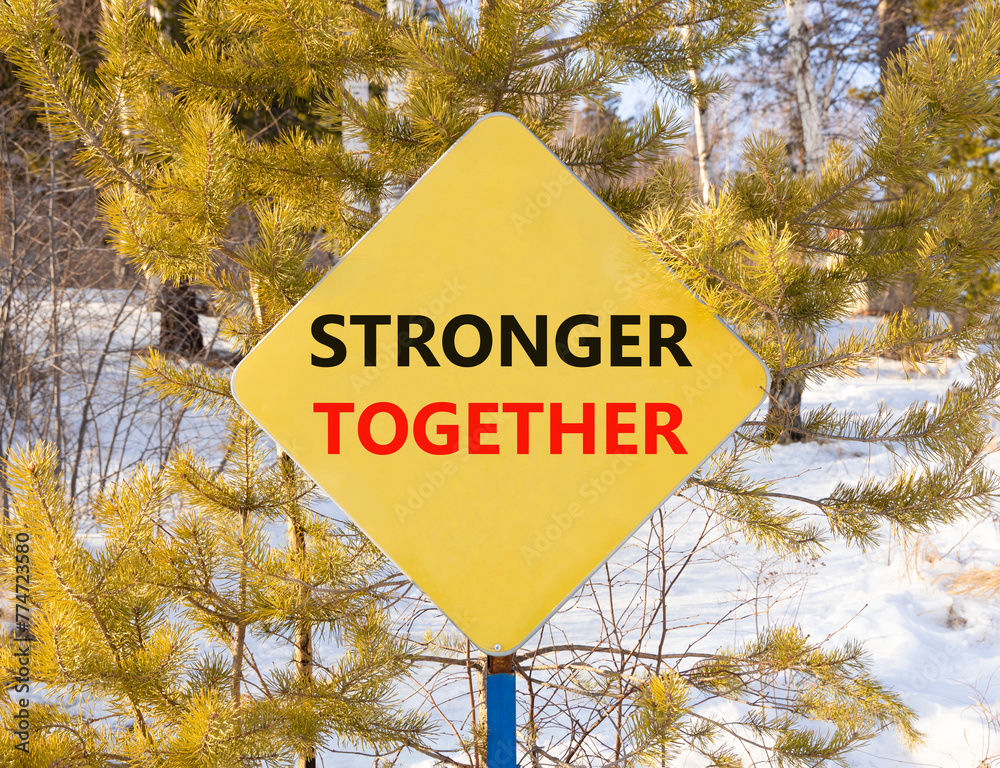 Stronger together symbol. Concept words Stronger together on beautiful ...