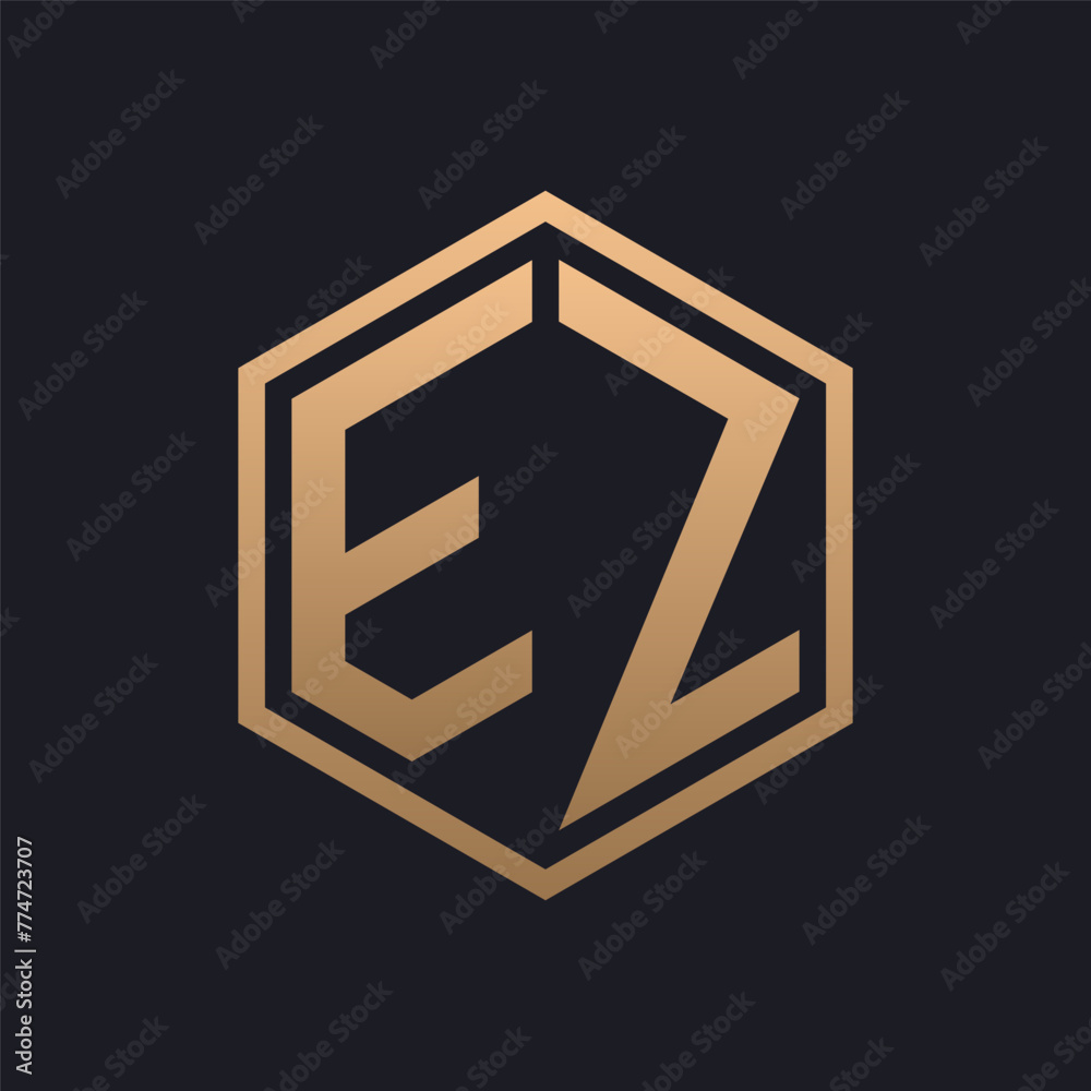 Elegant Hexagon Letter EZ Logo Design. Initial Luxurious EZ Logo Template Elegant Hexagon Letter EZ Logo Design. Initial Luxurious EZ Logo Template