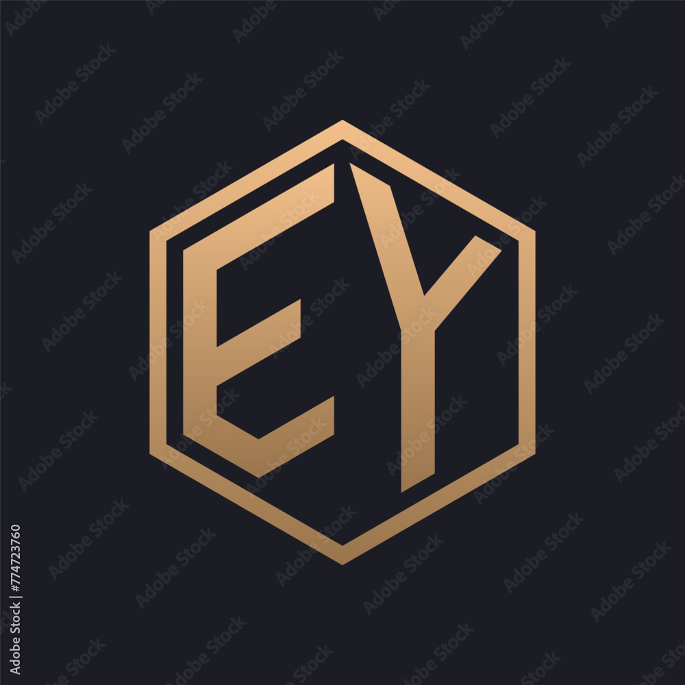 Elegant Hexagon Letter EY Logo Design. Initial Luxurious EY Logo Template Elegant Hexagon Letter EY Logo Design. Initial Luxurious EY Logo Template