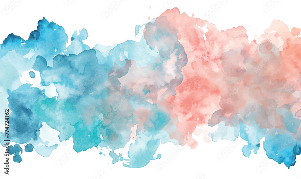 abstract watercolor background with  splashes turquoise pink