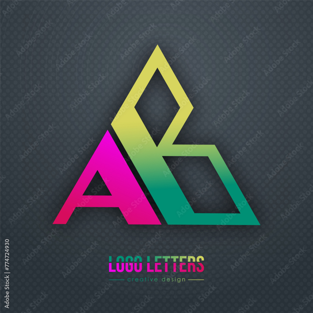 The design of the letters A and B. A logo template for a business card, corporate design, recognizable element of a brand or corporation. The idea of thematic creativity The design of the letters A and B. A logo template for a business card, corporate design, recognizable element of a brand or corporation. The idea of thematic creativity