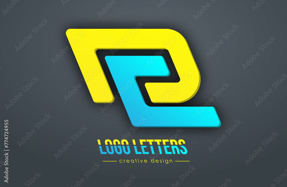 The design of the letters D and C. A logo template for a business card, corporate design, recognizable element of a brand or corporation. The idea of thematic creativity