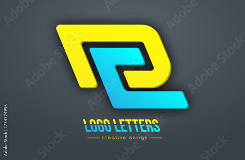The design of the letters D and C. A logo template for a business card, corporate design, recognizable element of a brand or corporation. The idea of thematic creativity