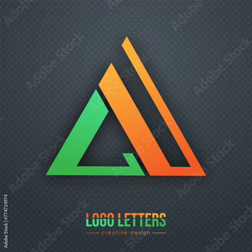 The design of the letters C and U. A logo template for a business card, corporate design, recognizable element of a brand or corporation. The idea of thematic creativity