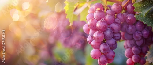 Grape Harvest in Full Bloom A Sunny Day in August Generative AI