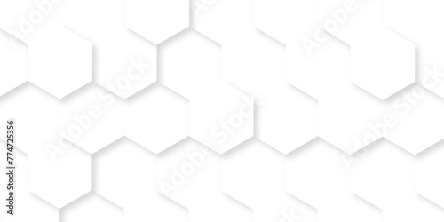 Abstract background with hexagonal geometric hexagon polygonal pattern background. 3d seamless bright white web cell and triangle abstract honeycomb background. white and gray backdrop wallpaper.