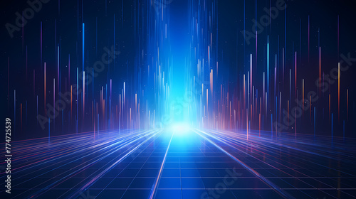 Lines extending forward and upwards, Internet technology background