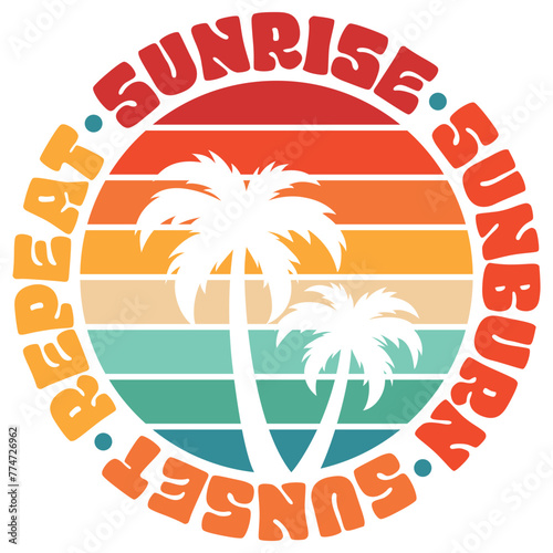 Summer SVG, Retro Summer Designs, Vintage Summer T-Shirt Designs, Summer Illustrations