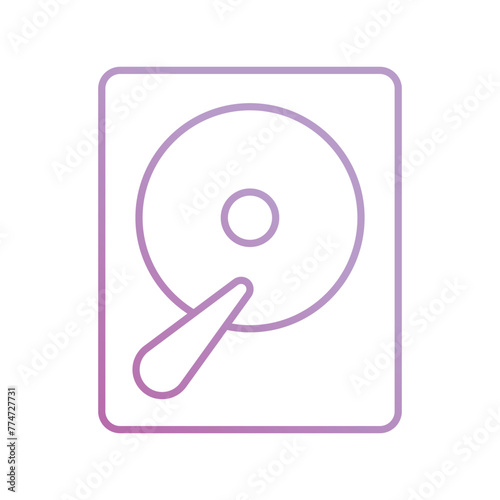 hard disk icon with white background vector stock illustration