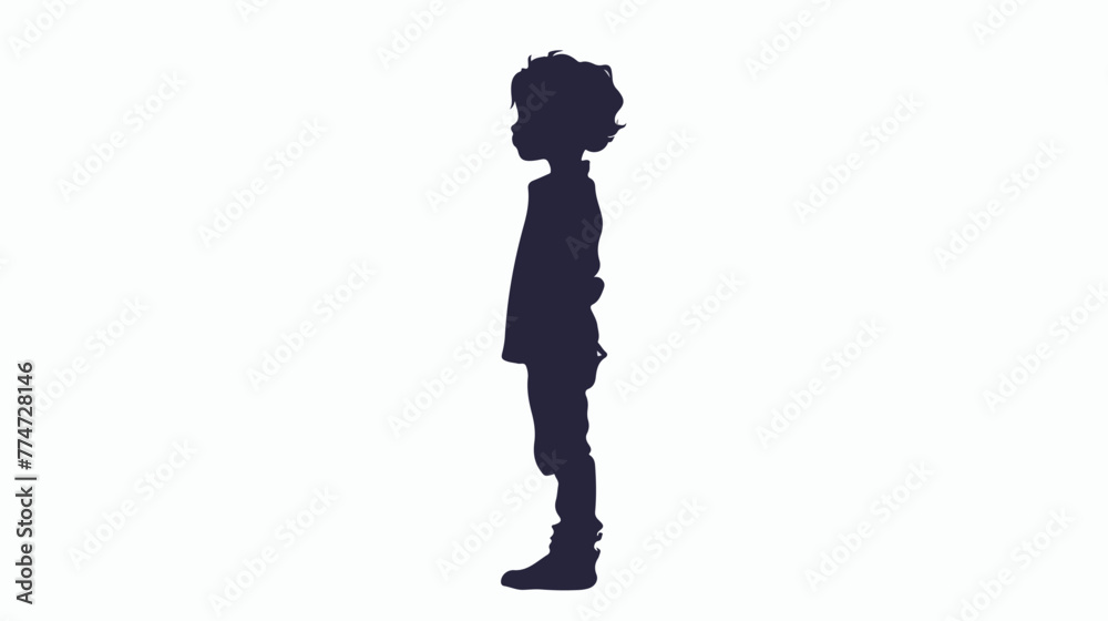 Illustration. Full length silhouette of a child