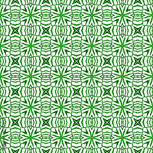 Organic tile. Green brilliant boho chic summer