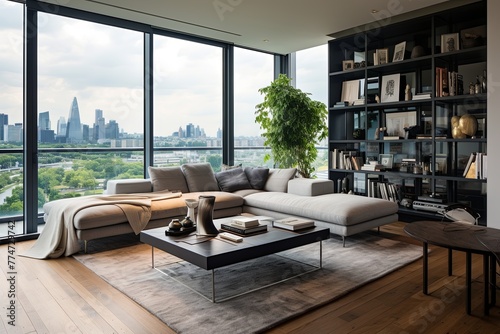 Floor-to-Ceiling Windows: Sleek Urban Apartment Living Room Decors with Abundant Natural Light