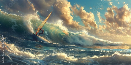 Professional big wave windsurfing in Maui Hawaii