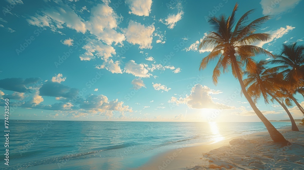 Fototapeta premium Landscape with trees, sea, forest, natural beauty.