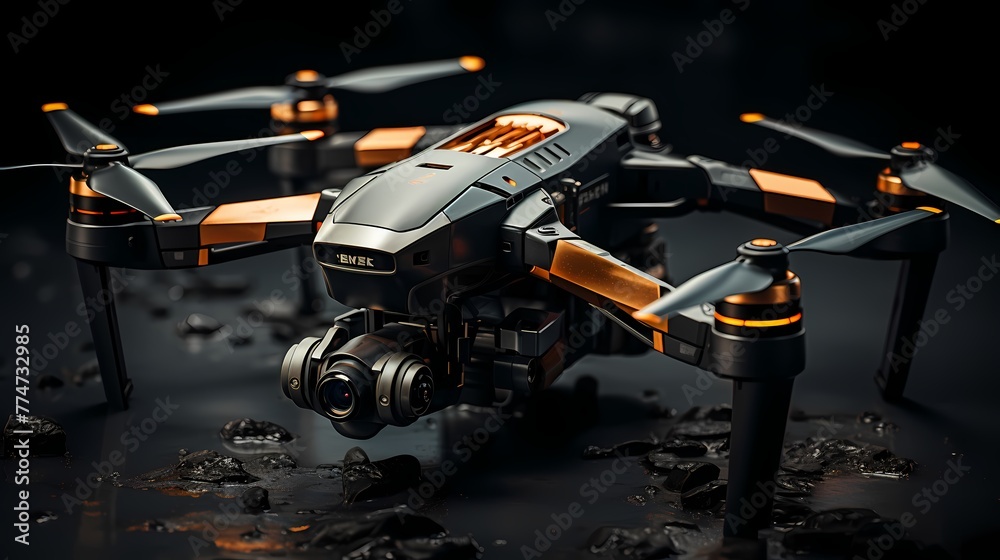 Fototapeta premium A high-resolution drone camera mockup showcasing breathtaking aerial footage on a neutral background