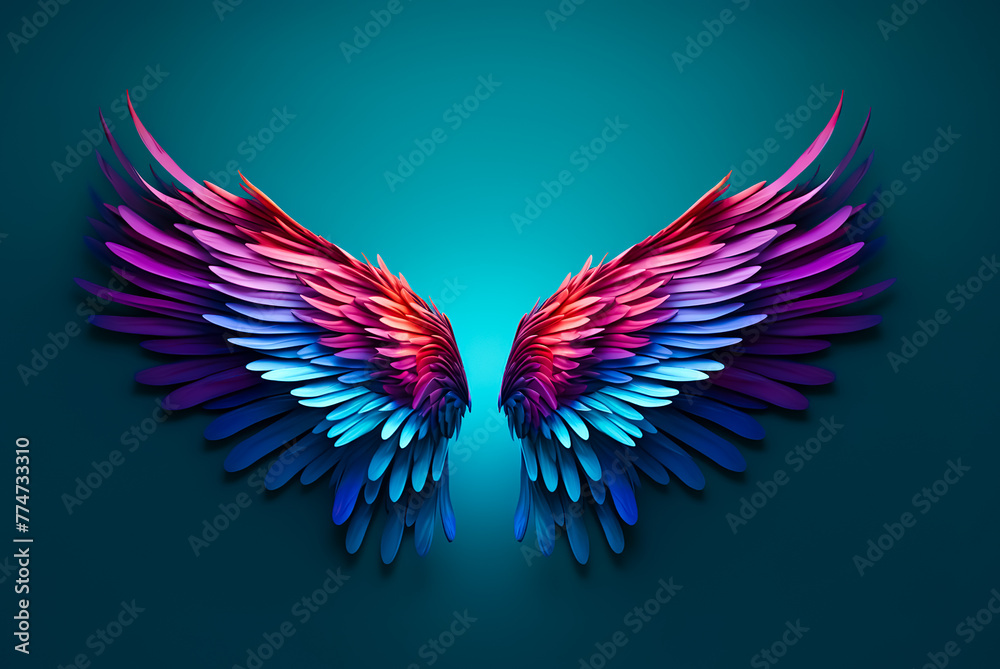 Abstract curve line wavy of pinion or bird wing,angel wings in gradient color.effect wallpaper background.minimsl design Abstract curve line wavy of pinion or bird wing,angel wings in gradient color.effect wallpaper background.minimsl design