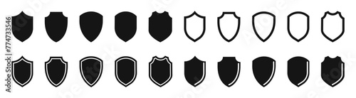 Shield icons set. Protect shield vector icons