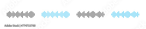 Sound wave vector icons. Sound waves. Abstract music wave  radio signal frequency and digital voice visualisation. Tune equalizer vector. Soundwaves rhythm