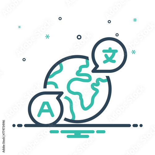 Mix icon for foreign language
