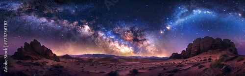 photo collage of an arabic desert night sky 