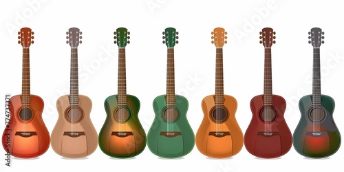 stock image of a guitar on a simple isolated background, and an image