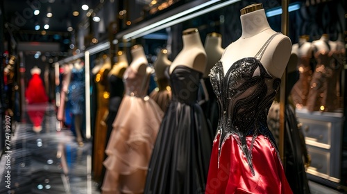 Elegant Fashion Stylish Assortment of Formal Attire in a Modern Retail Shop generative ai