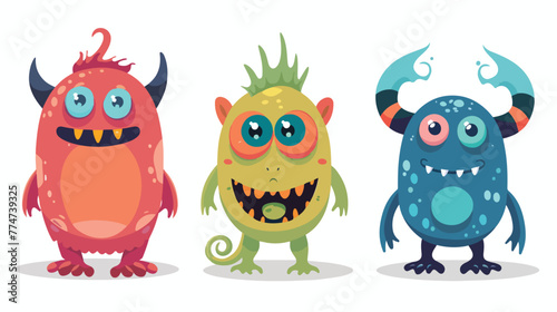Cute monster mascot costume design Flat vector 29b90060-dd7f-4e7b-8013-7d349cb40f34 3.eps © Roses