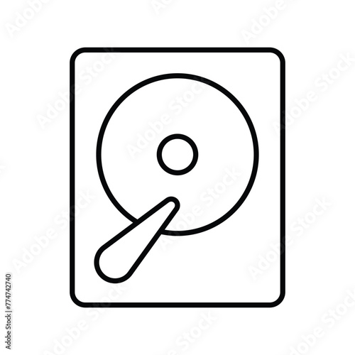 hard disk icon with white background vector stock illustration