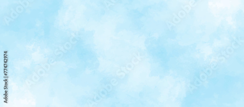 Blue sky with cloud .Beautiful blue sky with white clouds .bright cloud cover in the sun calm clear winter air background .gradient light white background.	