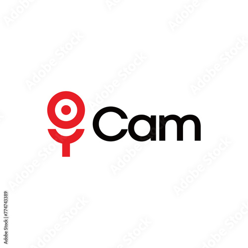 camera logo with a simple and abstract design for brand identity