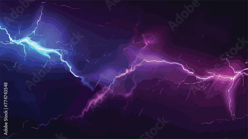 Flash of lightning on dark background banner design.