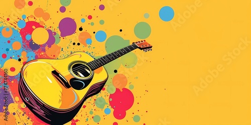 stock image of a guitar on a simple isolated background  and an image