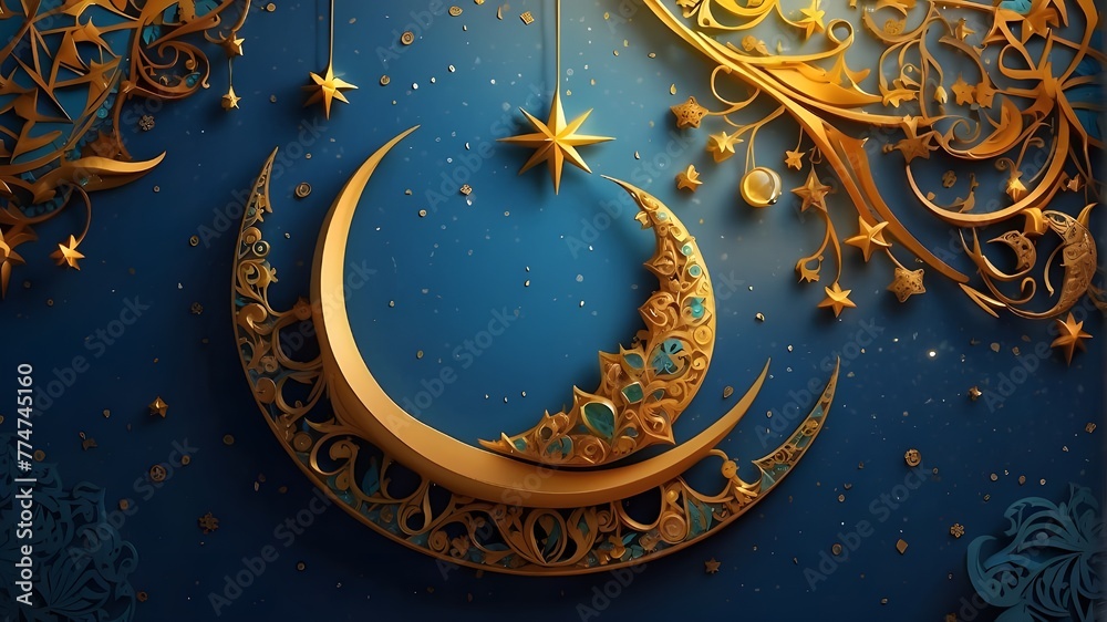 Star and crescent on the day of Eid al-Adha