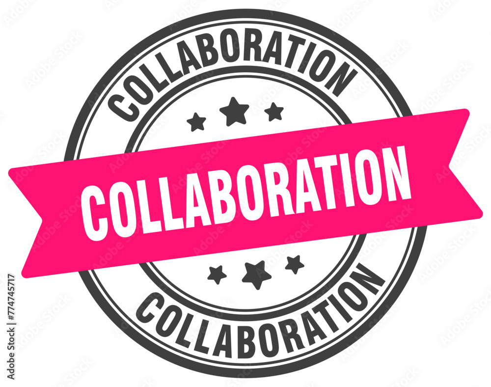 collaboration stamp. collaboration label on transparent background. round sign