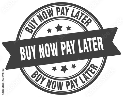 buy now pay later stamp. buy now pay later label on transparent background. round sign