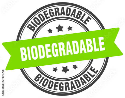 biodegradable stamp. biodegradable label on transparent background. round sign