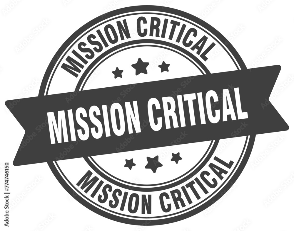 mission critical stamp. mission critical label on transparent background. round sign