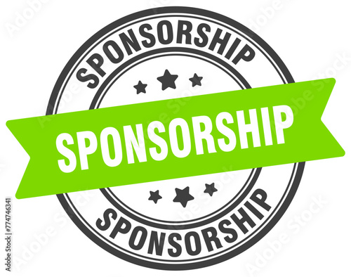 sponsorship stamp. sponsorship label on transparent background. round sign