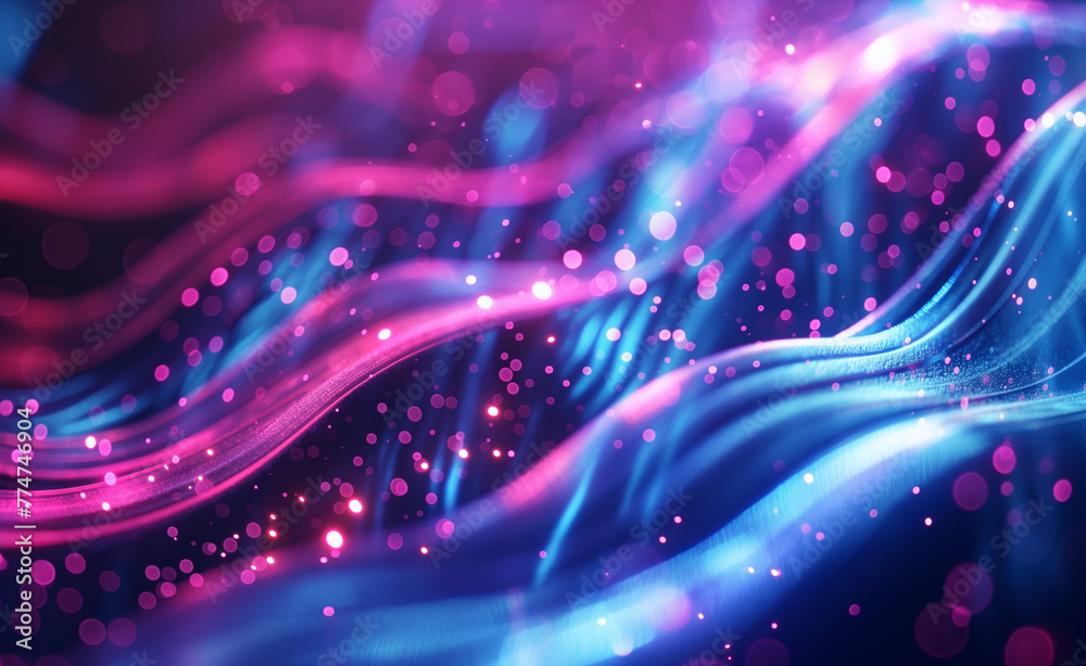 Neon Velocity: Futuristic Data Waves in Pink and Blue