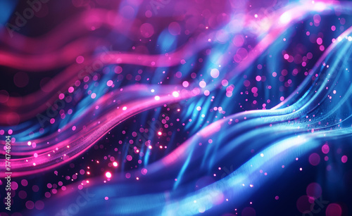 Neon Velocity: Futuristic Data Waves in Pink and Blue