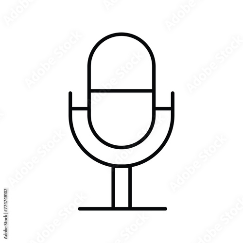 microphone icon with white background vector stock illustration