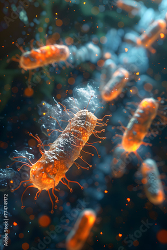 a computer generated image of a group of bacteria © Nadtochiy