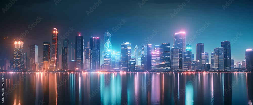 Cityscape with bright glowing background Cityscape with bright glowing background