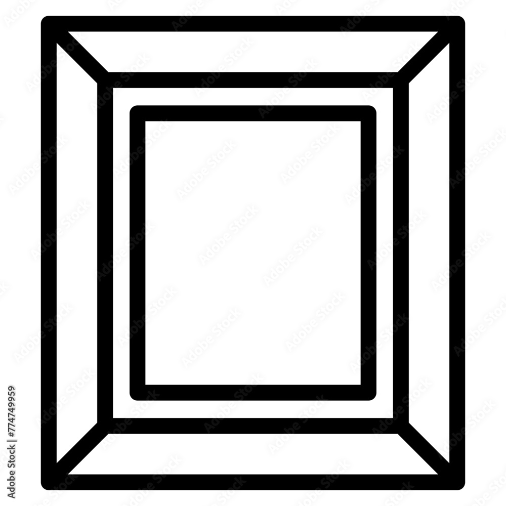 picture frame or hanging photo frame icon in picture frame or hanging photo frame icon in